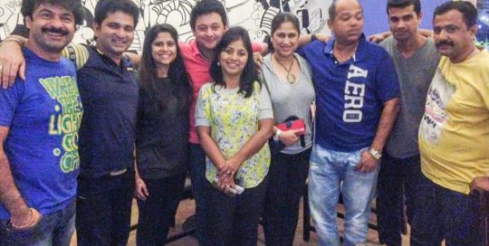 "Tu Hi Re" team @ Hotel Karnivaal Sushant Shelar, Sai Tamhankar, Swapnil Joshi, Harshada Khanvilkar, Sanjay Jadhav, Tejaswini Pandit — with Aanand kale, Sushant Shelar, Sai Tamhankar, Swapnil Joshi, Aanand Kale, Harshada khanvilkar, Sanjay jadhav and Prakash Bhende